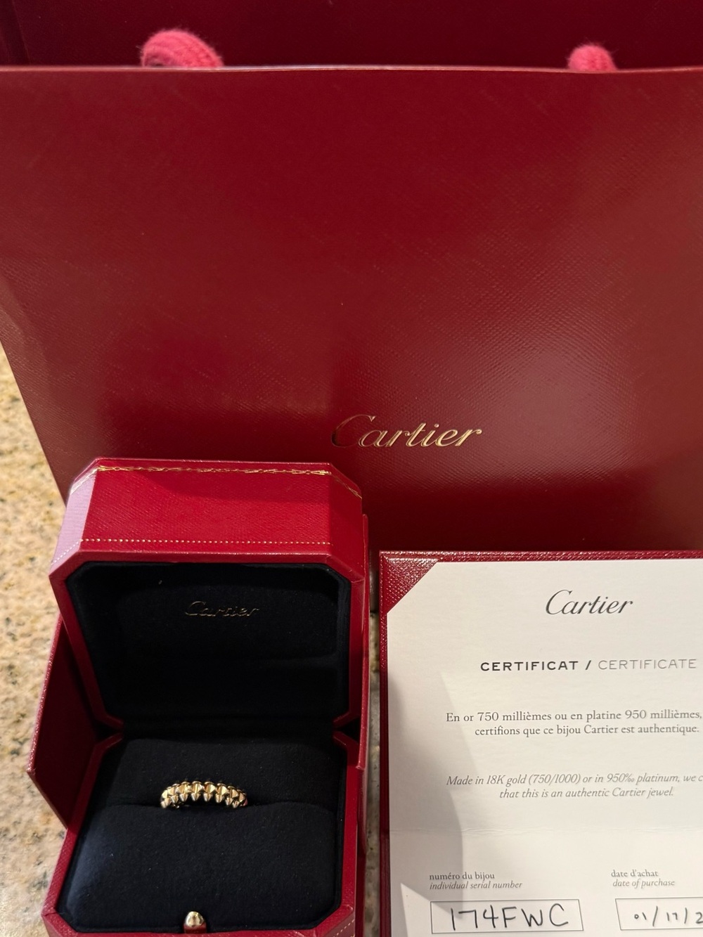 Cartier Clash 18k yellow gold small ring size 50 US 5.25